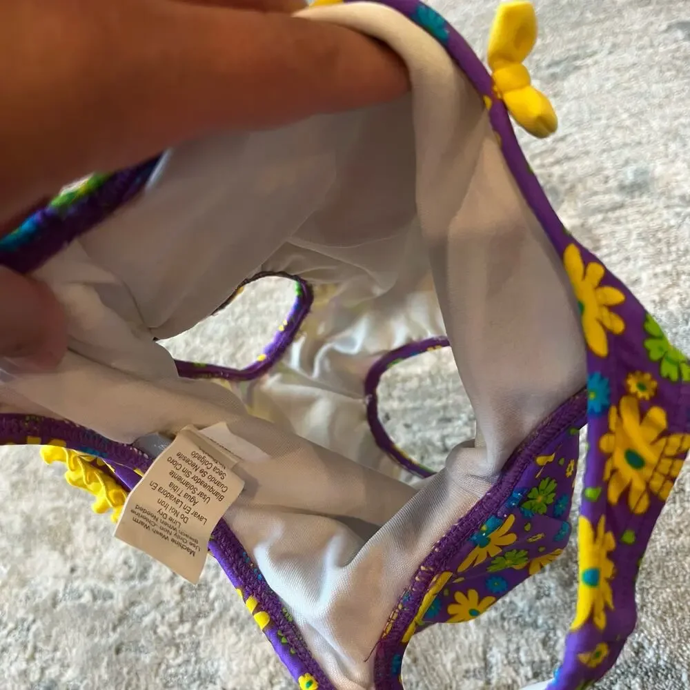 Vintage Carters Purple Floral Bathing Suit 12 Months